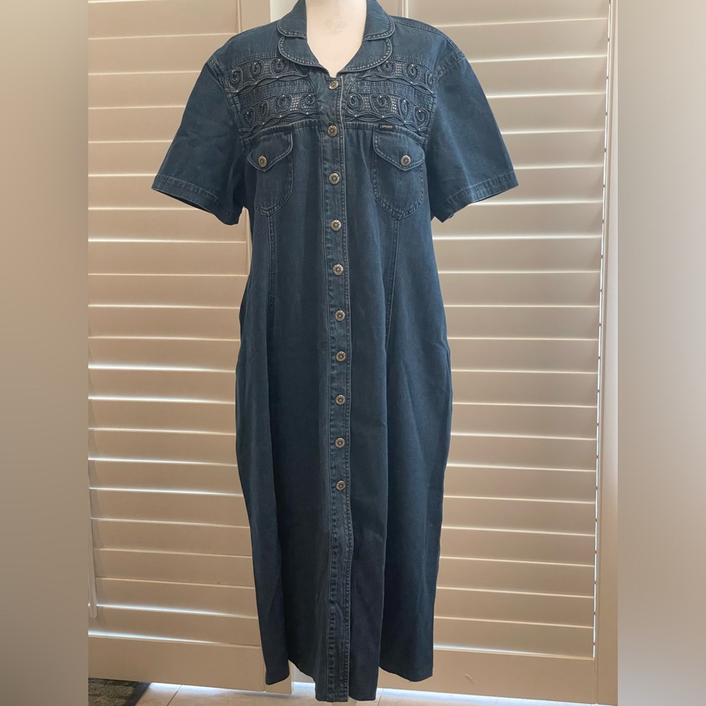 LAFEINIER Vintage Demin Midi Dress